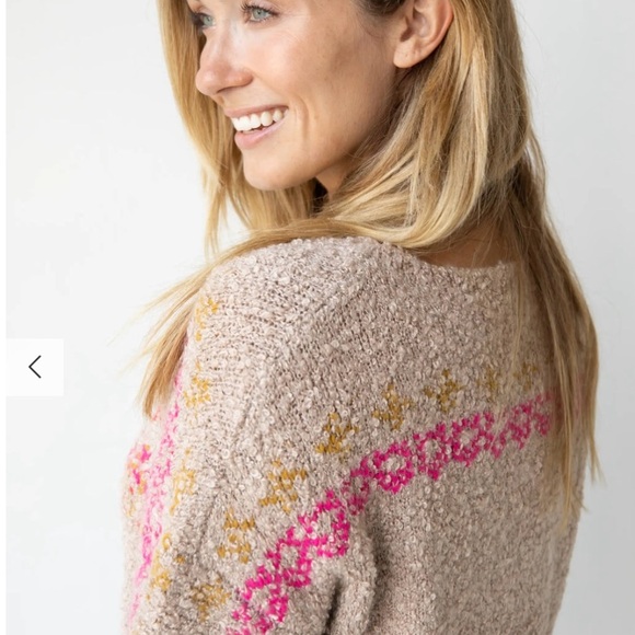 Natural Life Tan Fairisle Pullover Sweater 🆕 - Picture 9 of 11